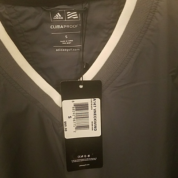 Adidas Climalite V-neck Golf Windbreaker Pullover - Picture 3 of 4